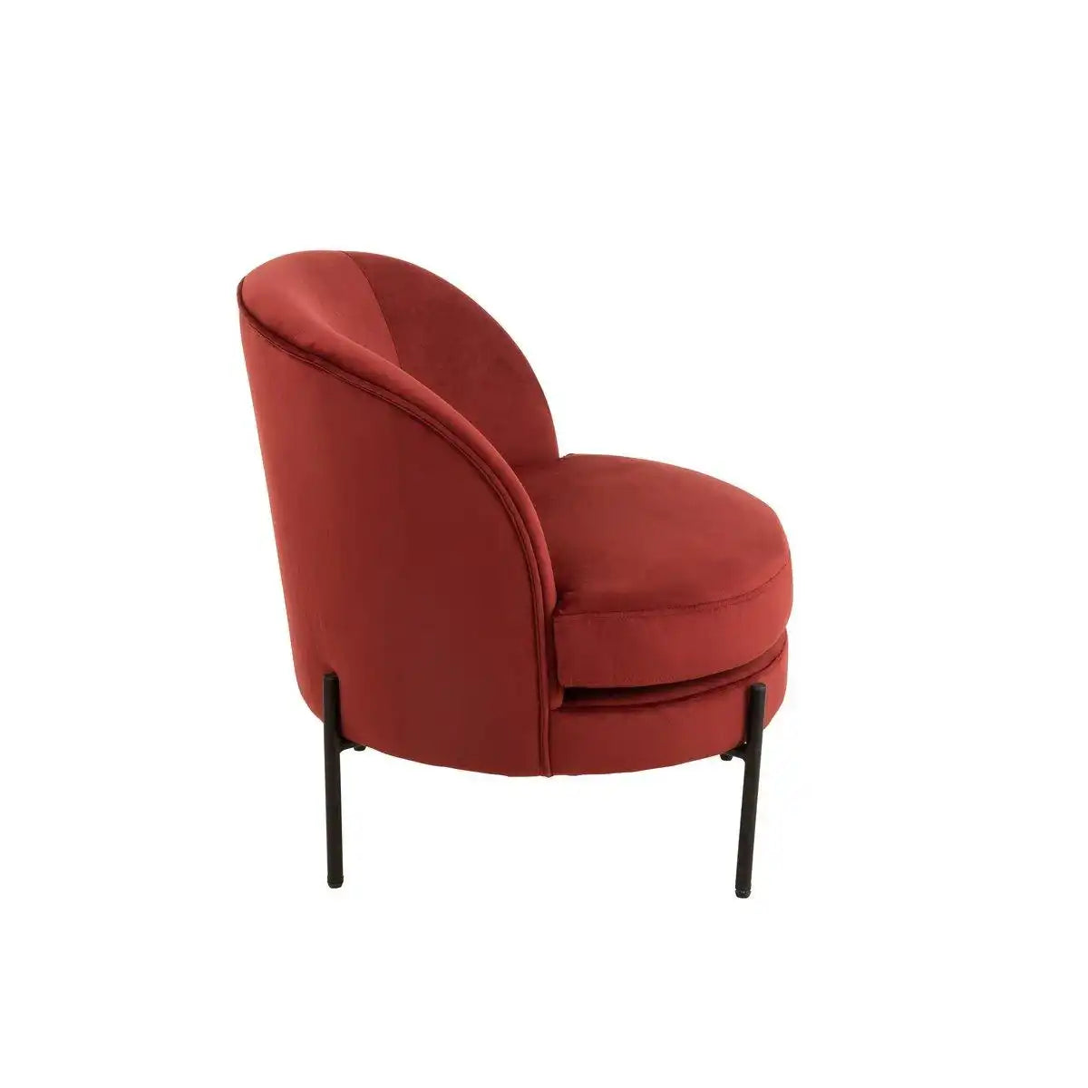 J-Line Lounge Chair Rund Textil/Metall Steinrot - HomeDesign Knaus