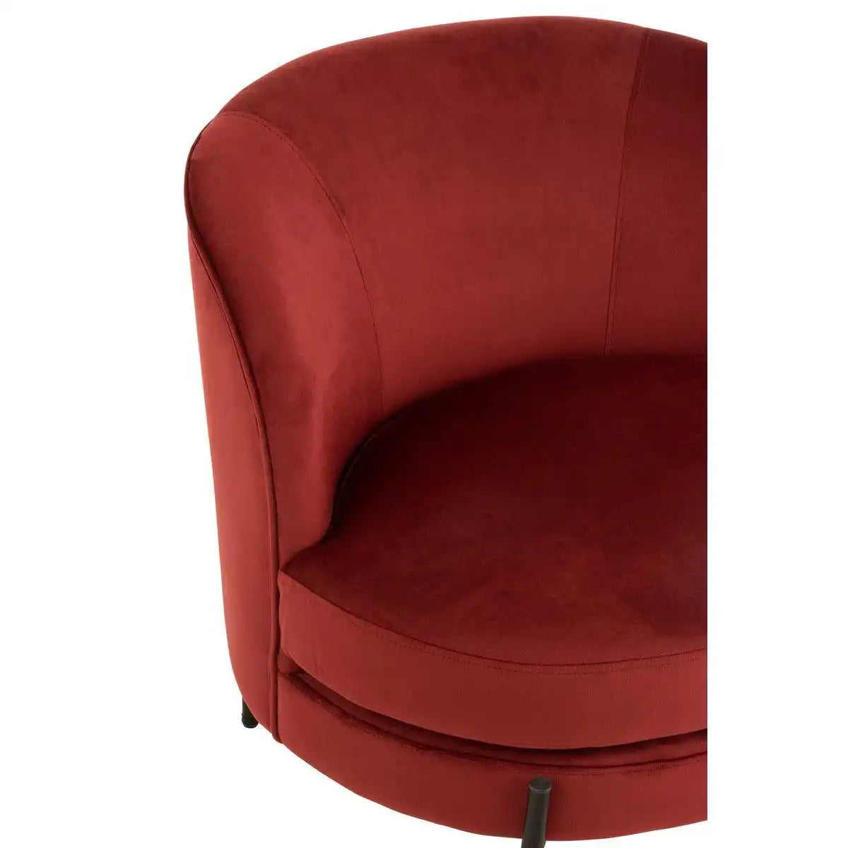 J-Line Lounge Chair Rund Textil/Metall Steinrot - HomeDesign Knaus