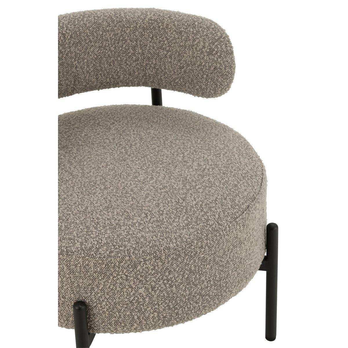 J-Line Loungesessel Boucle Sperrholz/Polyester Grau/Schwarz - HomeDesign Knaus