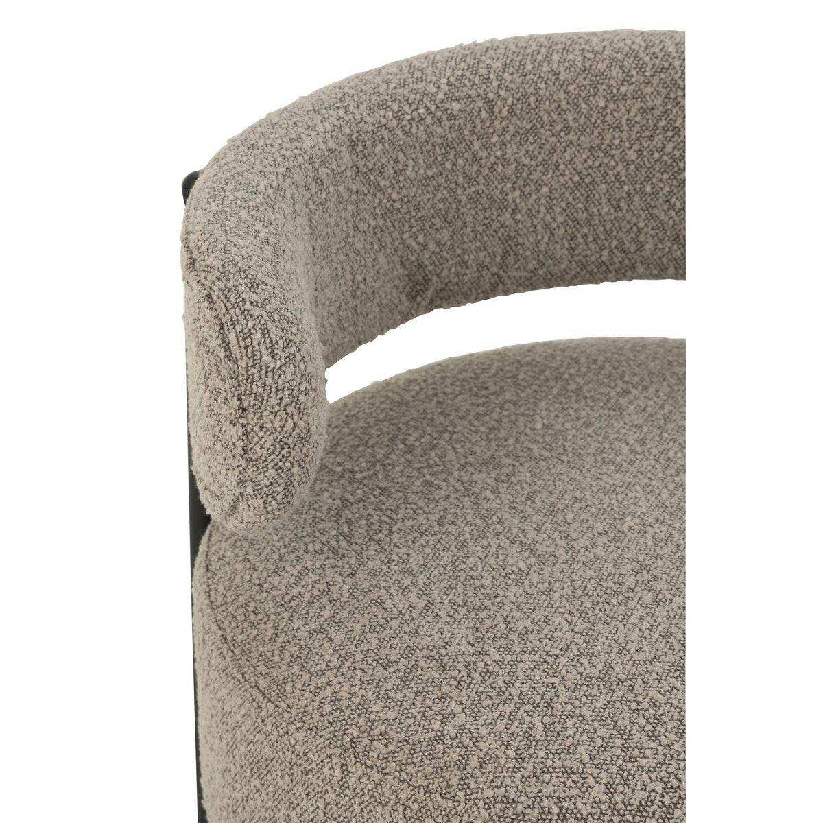 J-Line Loungesessel Boucle Sperrholz/Polyester Grau/Schwarz - HomeDesign Knaus