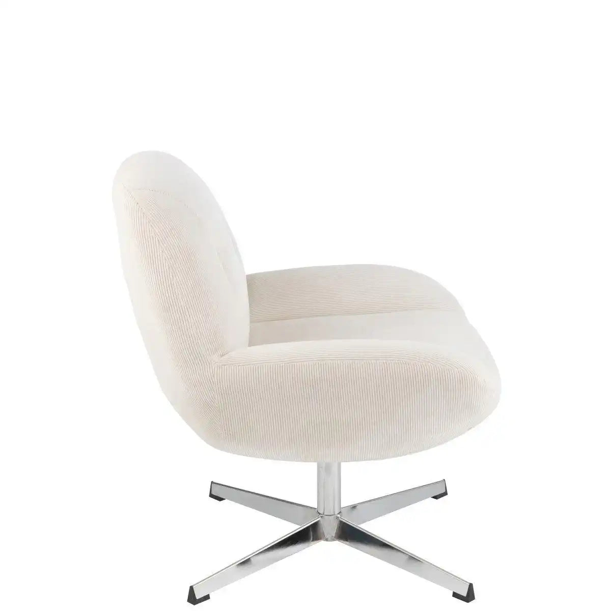 J-Line Loungesessel Chill Metal/Sperrholz Creme/Silber - HomeDesign Knaus