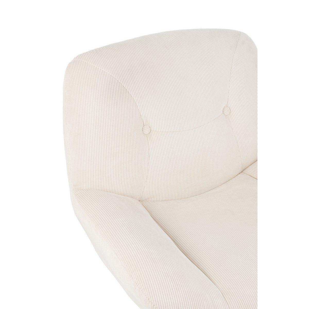 J-Line Loungesessel Chill Metal/Sperrholz Creme/Silber - HomeDesign Knaus