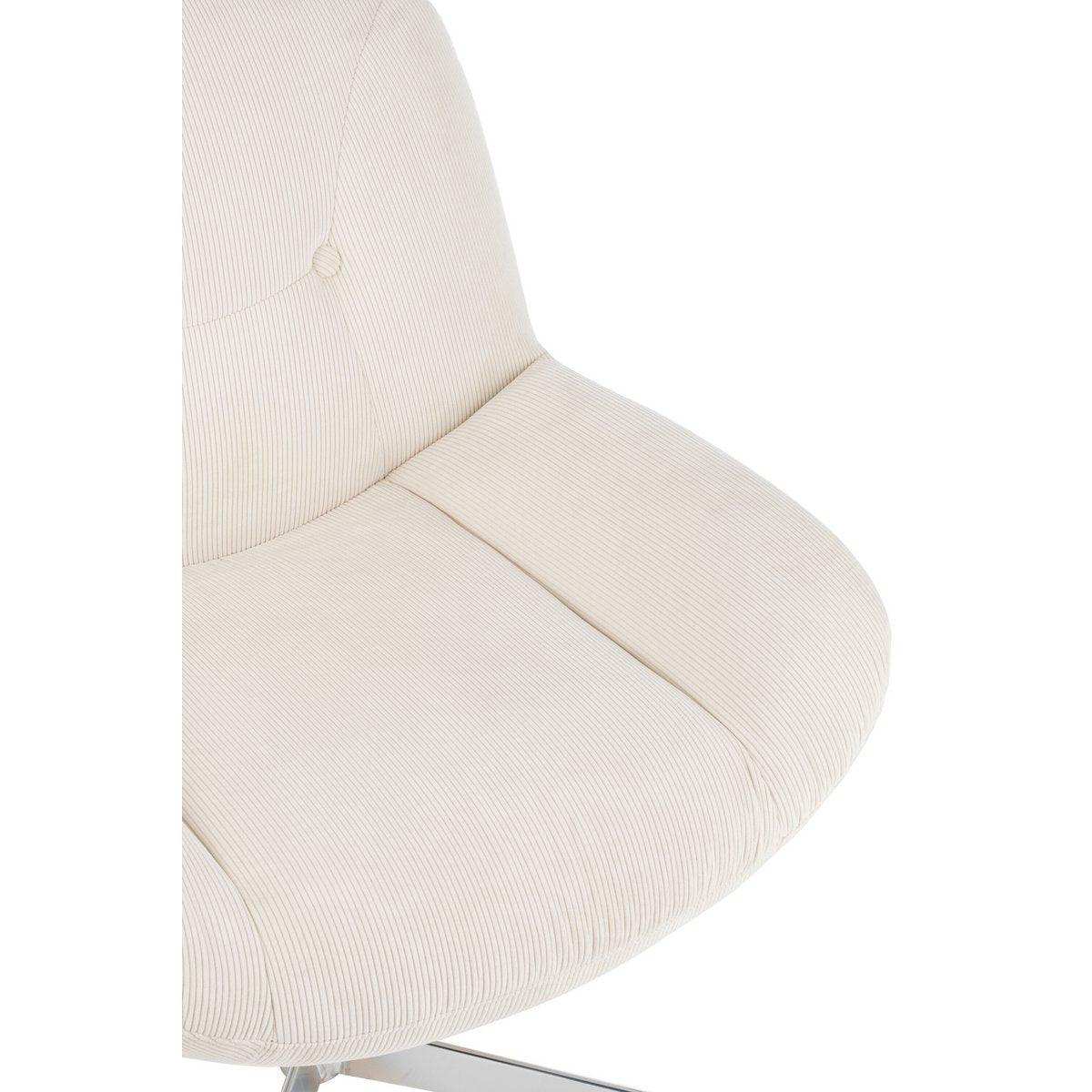 J-Line Loungesessel Chill Metal/Sperrholz Creme/Silber - HomeDesign Knaus