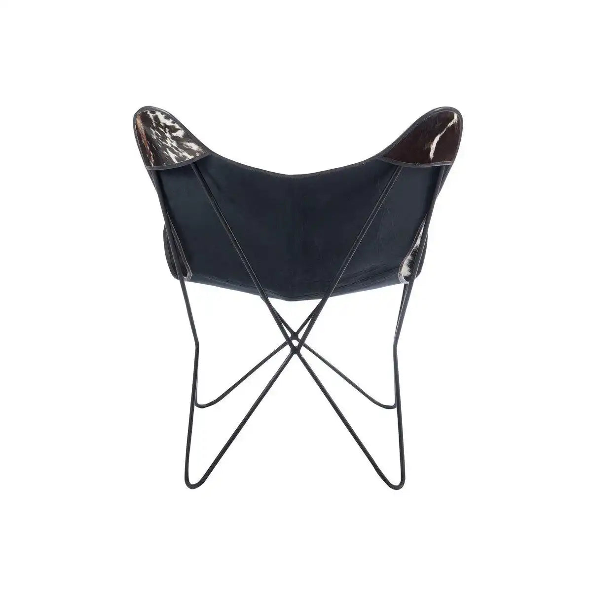J-Line Loungesessel – Kuhfell/Metall – Weiß/Schwarz - HomeDesign Knaus