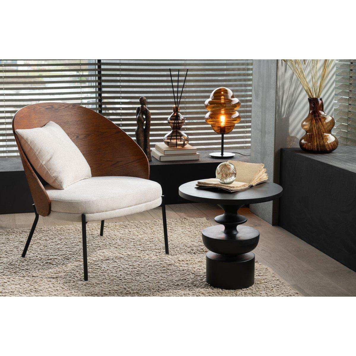 J-Line Loungesessel Sperrholz/Metall Braun/Beige - HomeDesign Knaus