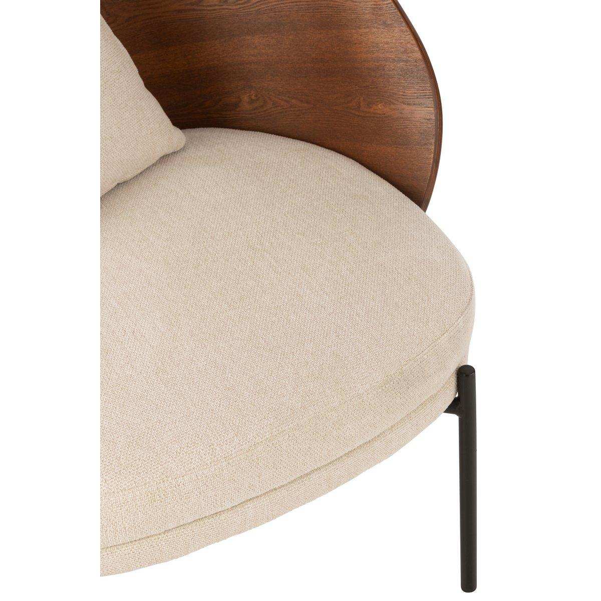 J-Line Loungesessel Sperrholz/Metall Braun/Beige - HomeDesign Knaus