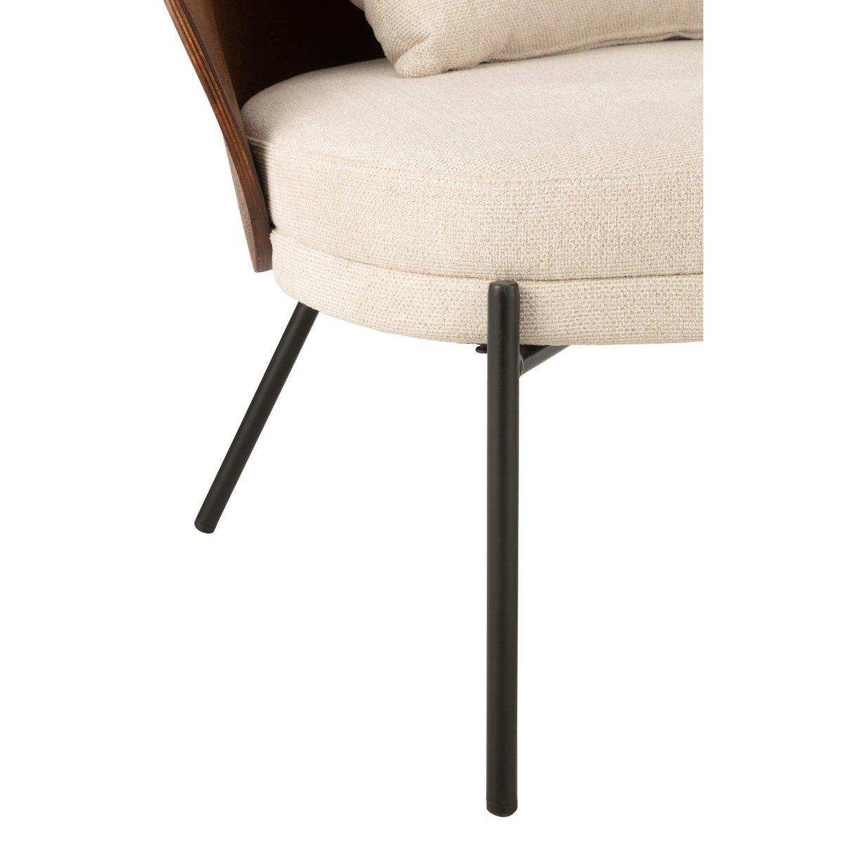 J-Line Loungesessel Sperrholz/Metall Braun/Beige - HomeDesign Knaus