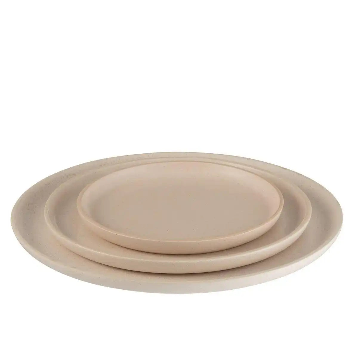J-Line Marie Teller - Keramik - Creme - L - 6x - HomeDesign Knaus
