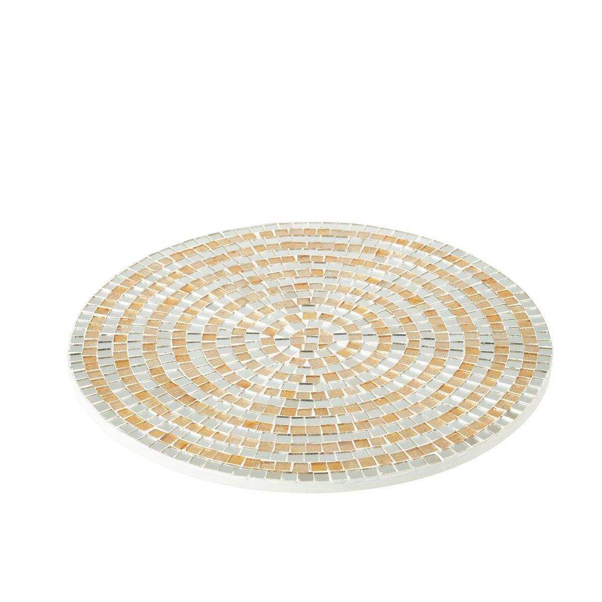 J-Line Mosaiktablett - Tablett - Glas - Silber/Gold - L - HomeDesign Knaus