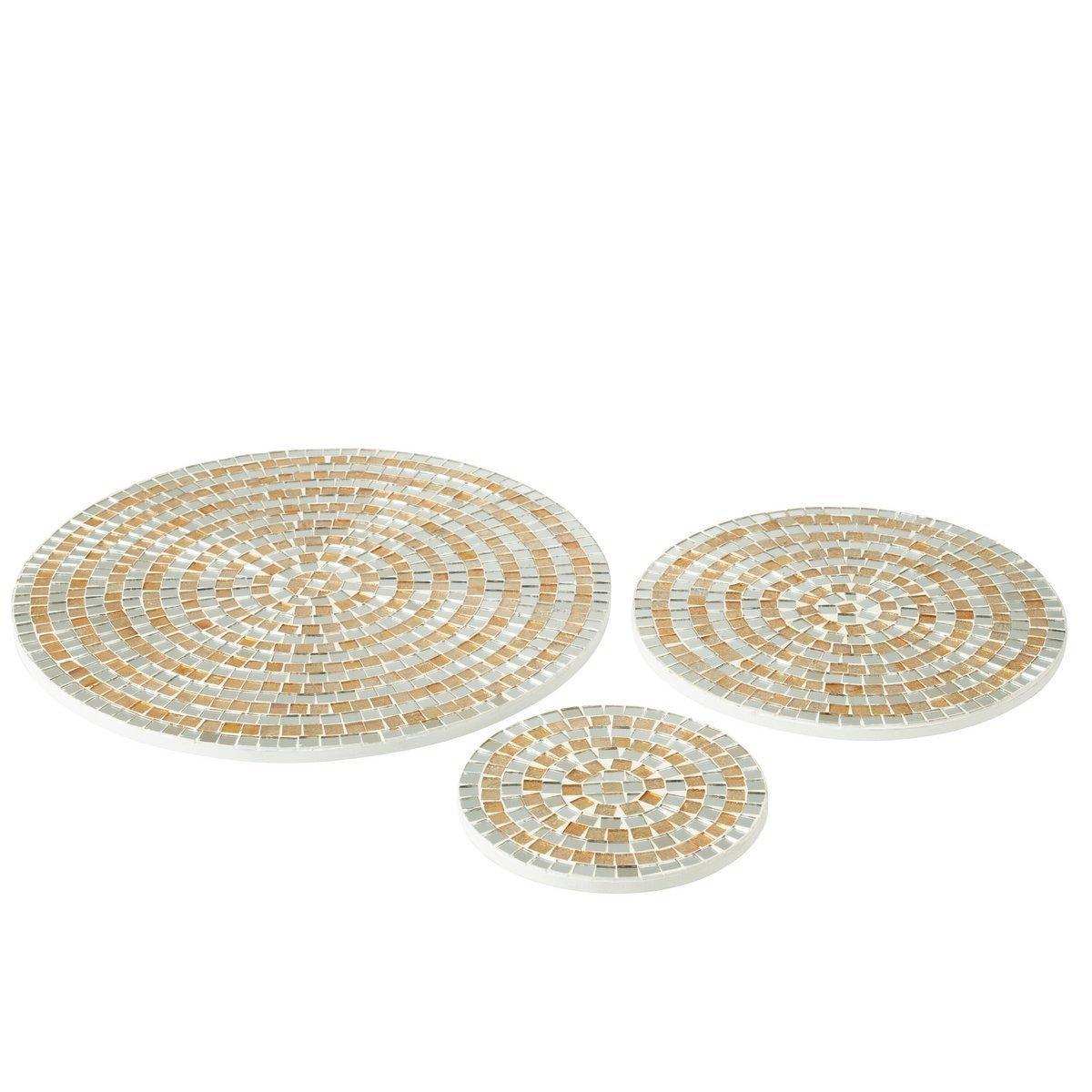 J-Line Mosaiktablett - Tablett - Glas - Silber/Gold - L - HomeDesign Knaus