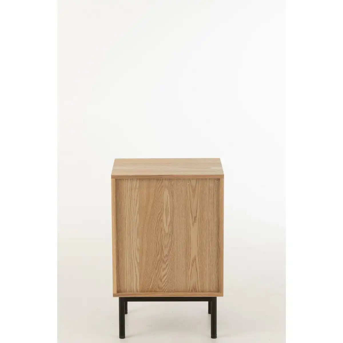 J-Line-Nachttisch Quadrat MDF/Metal Naturel/Schwarz - HomeDesign Knaus