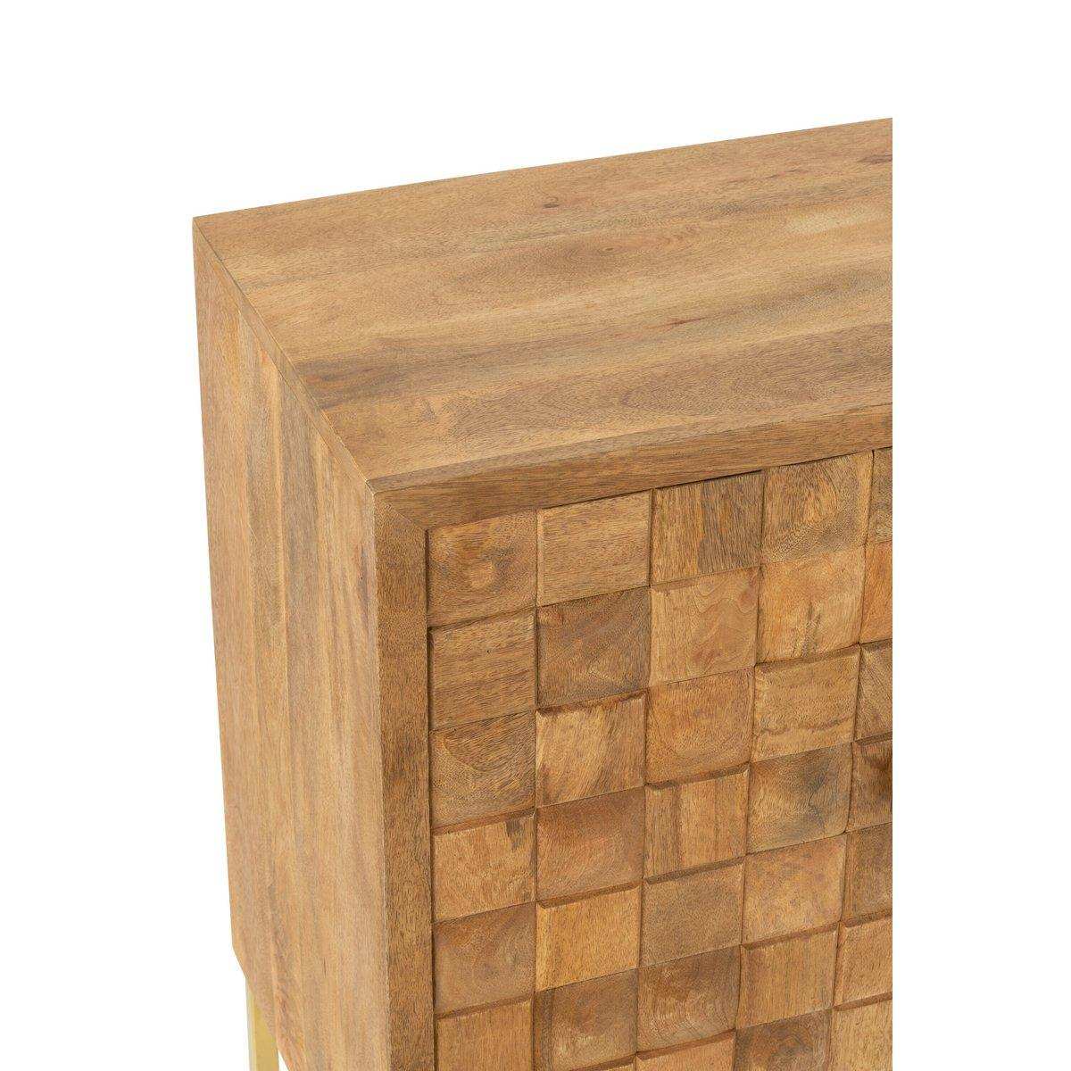 J-Line Nino Schrank auf Ständer Metall/Mangoholz Natur/Gold - HomeDesign Knaus