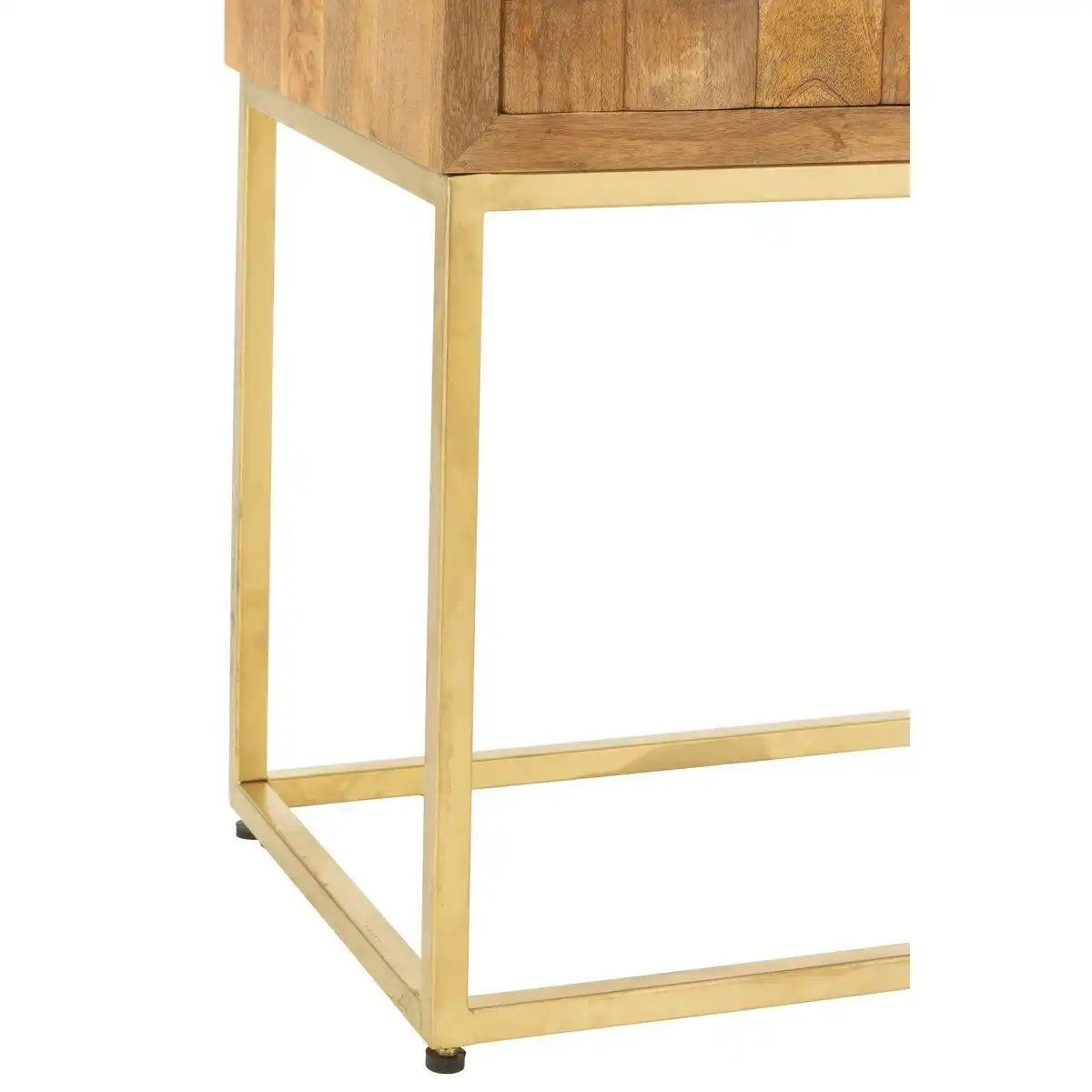 J-Line Nino Schrank auf Ständer Metall/Mangoholz Natur/Gold - HomeDesign Knaus