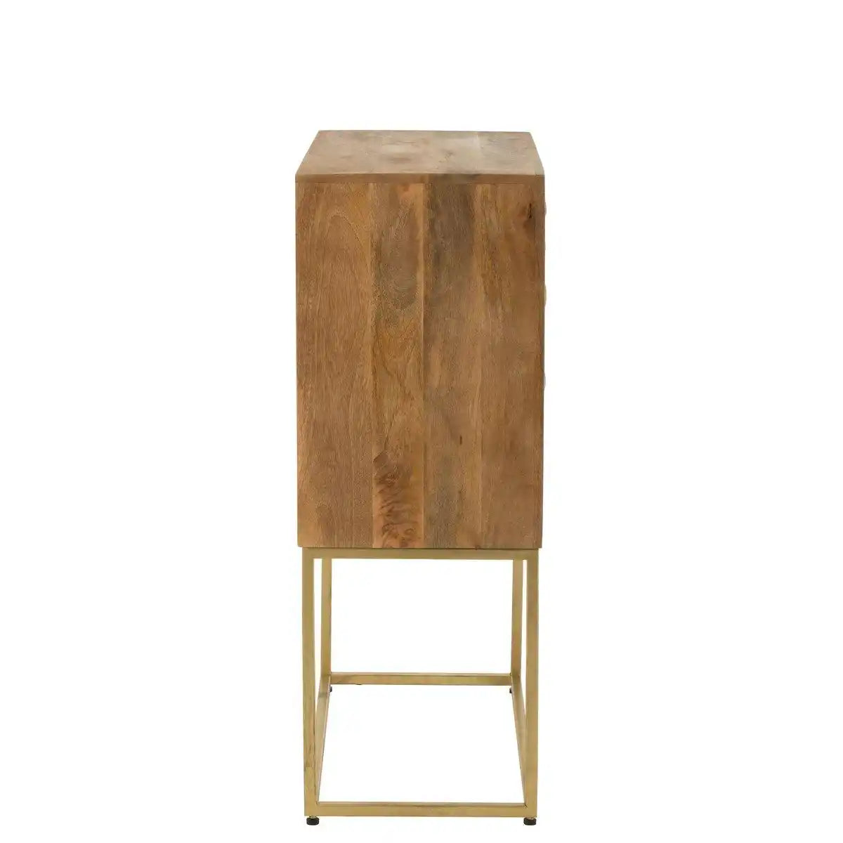 J-Line Nino Schrank auf Ständer Metall/Mangoholz Natur/Gold - HomeDesign Knaus
