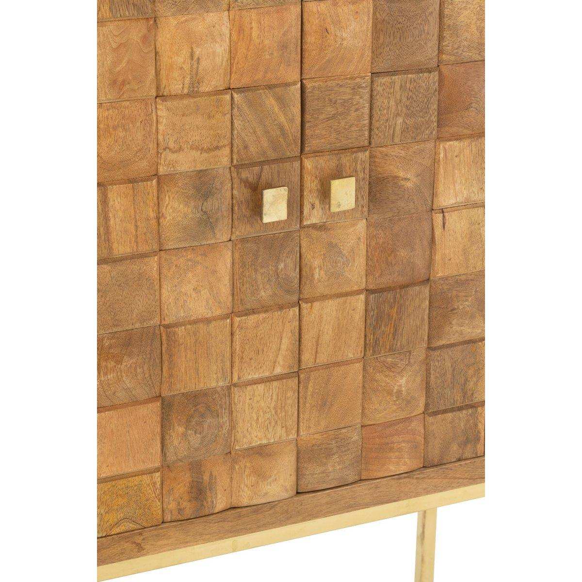 J-Line Nino Schrank auf Ständer Metall/Mangoholz Natur/Gold - HomeDesign Knaus