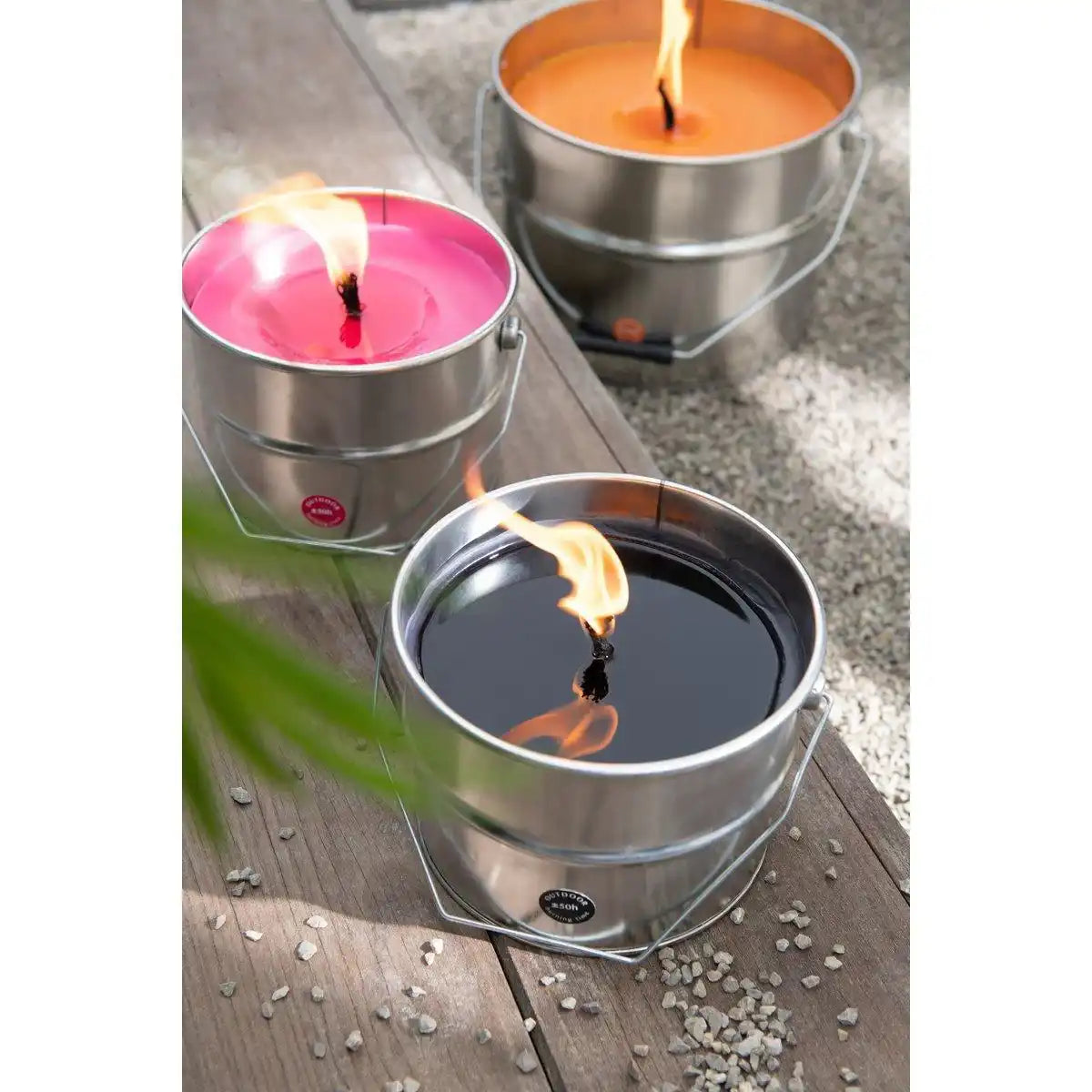 J-Line Outdoor Kerzenfarbtopf Ikoko Metall/Wachs Fuchsia Klein 50U - HomeDesign Knaus