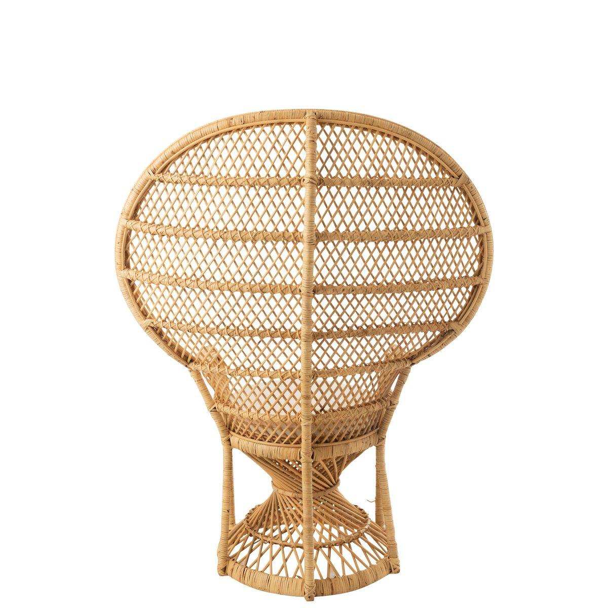 J-Line Pauw Rattanstuhl mit Kissen – Jute – Natur - HomeDesign Knaus