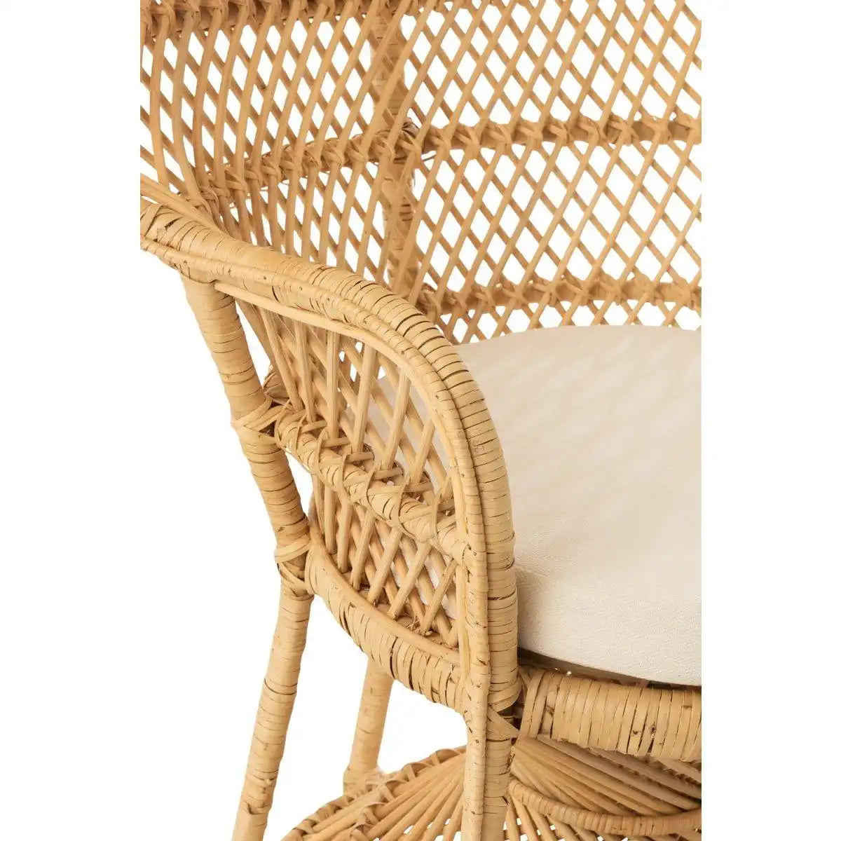 J-Line Pauw Rattanstuhl mit Kissen – Jute – Natur - HomeDesign Knaus