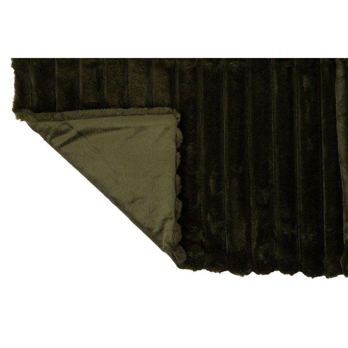 J-Line Plaid Cord – Polyester – Grün – 180 x 130 cm - HomeDesign Knaus