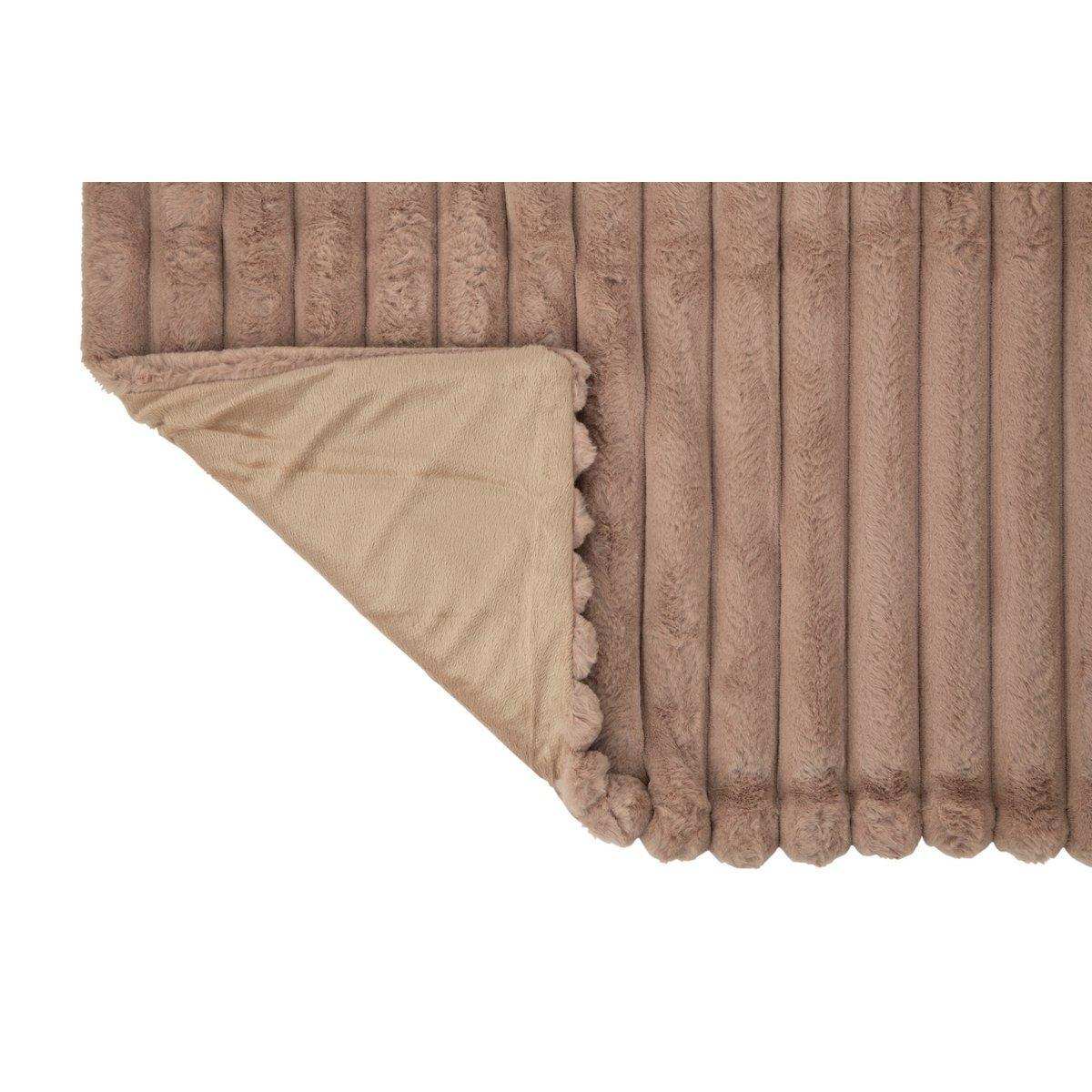J-Line Plaid Cord – Polyester – helles Karamell – 180 x 130 cm - HomeDesign Knaus