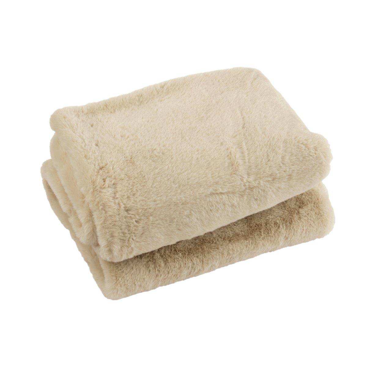 J-Line Plaid Cutie – Polyester – 180 x 130 cm – Hellgrau - HomeDesign Knaus