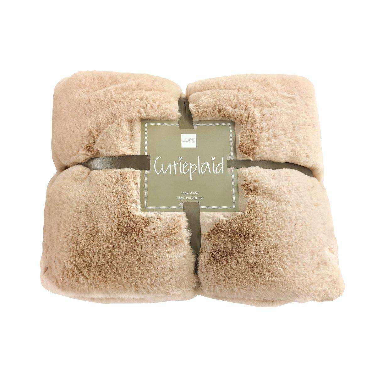 J-Line Plaid Cutie Polyester Licht Camel - HomeDesign Knaus