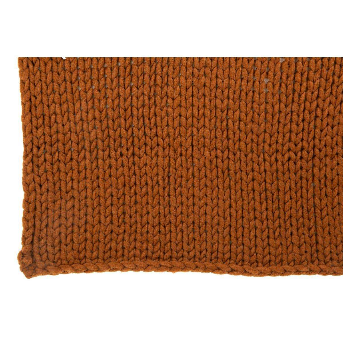 J-Line Plaid gestrickt – Polyester – Orange – 154 x 140 cm - HomeDesign Knaus