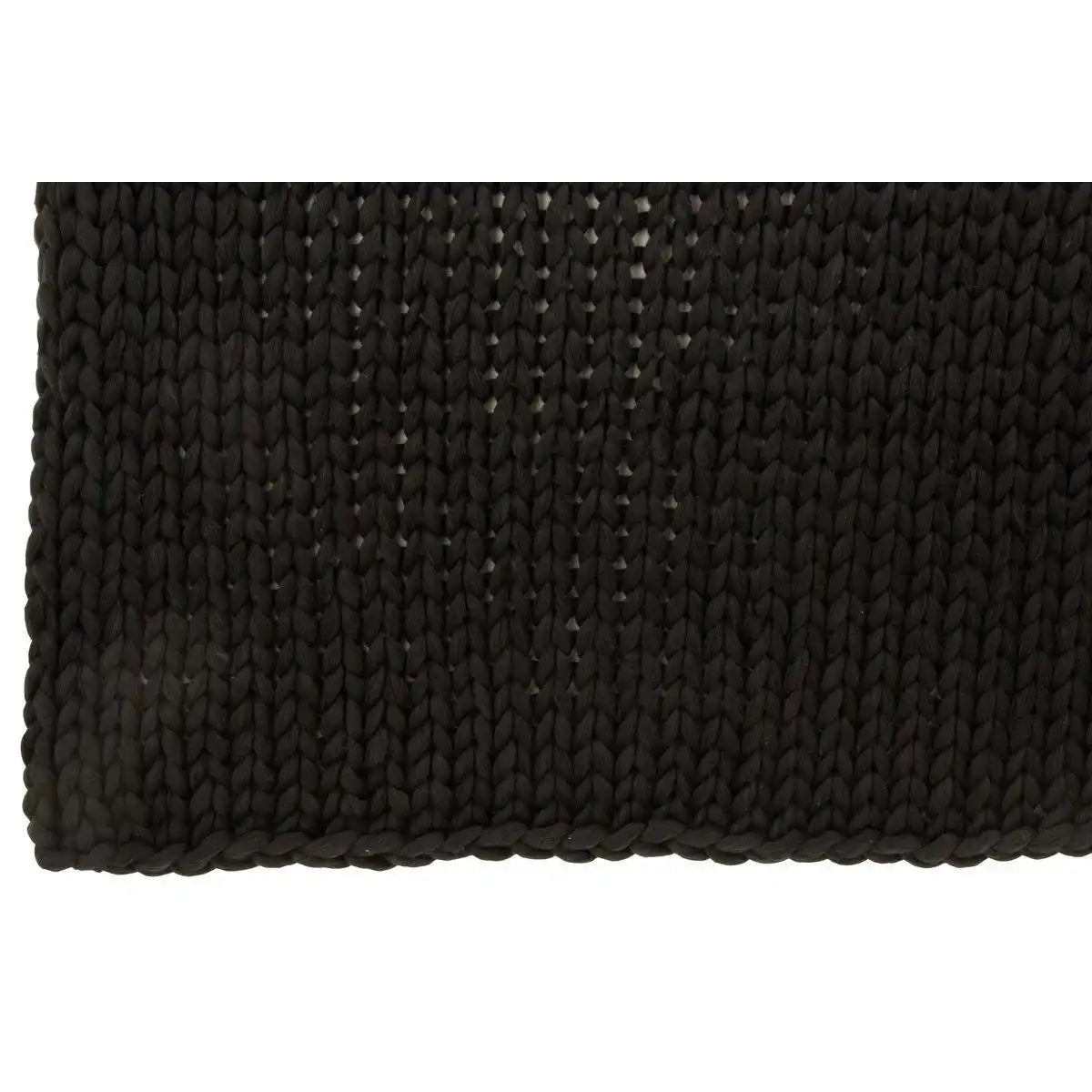 J-Line Plaid gestrickt – Polyester – Schwarz – 154 x 140 cm - HomeDesign Knaus