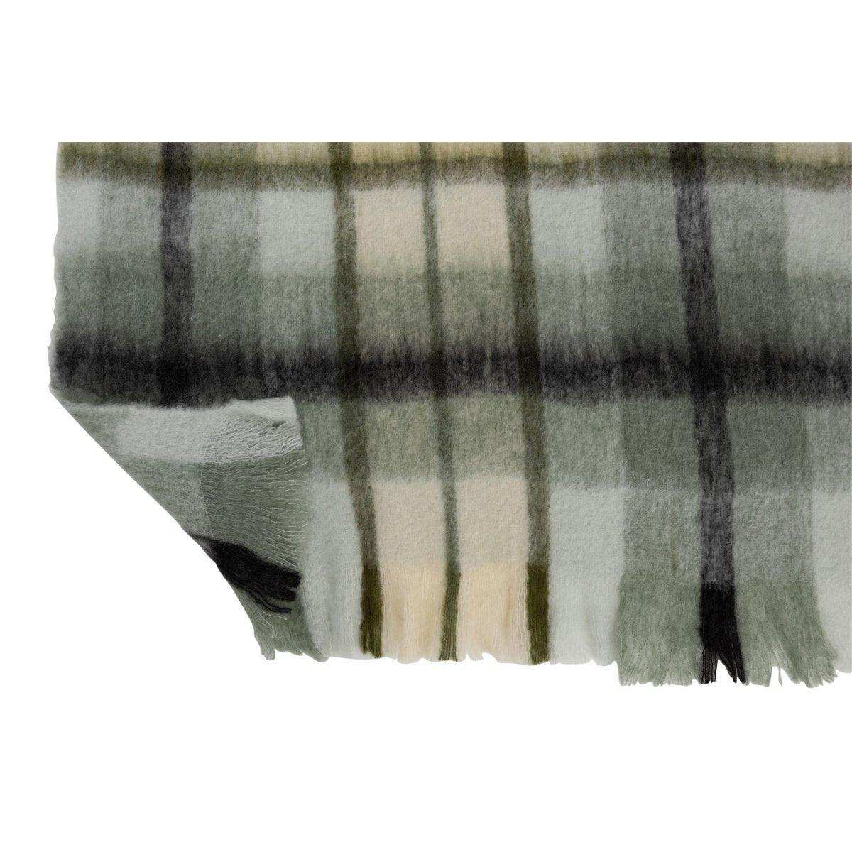 J-Line Plaid-Karo – Polyester – braun/grün/weiß – 190 x 136 cm - HomeDesign Knaus