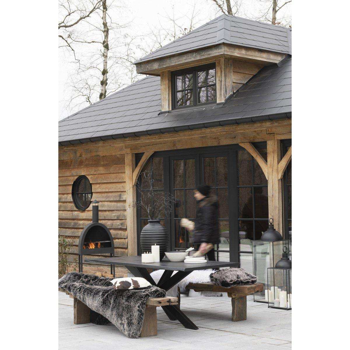 J-Line Plaid – Kunstfell – Grau/Schwarz/Weiß – 130 x 180 cm - HomeDesign Knaus