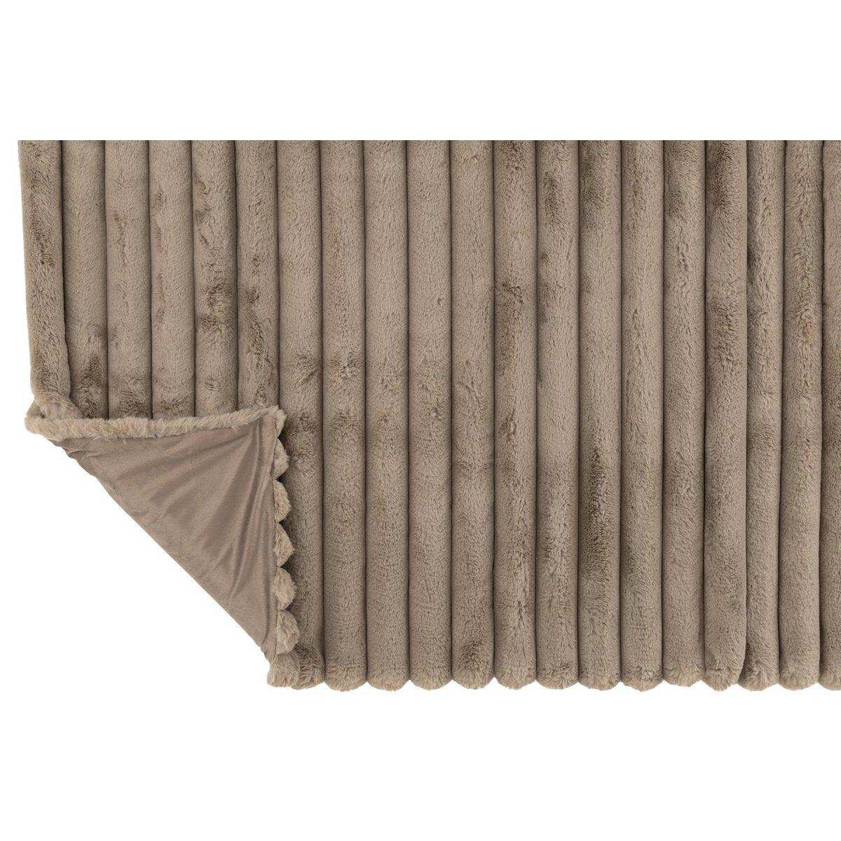 J-Line Plaid Large Cord Polyester Taupe - HomeDesign Knaus