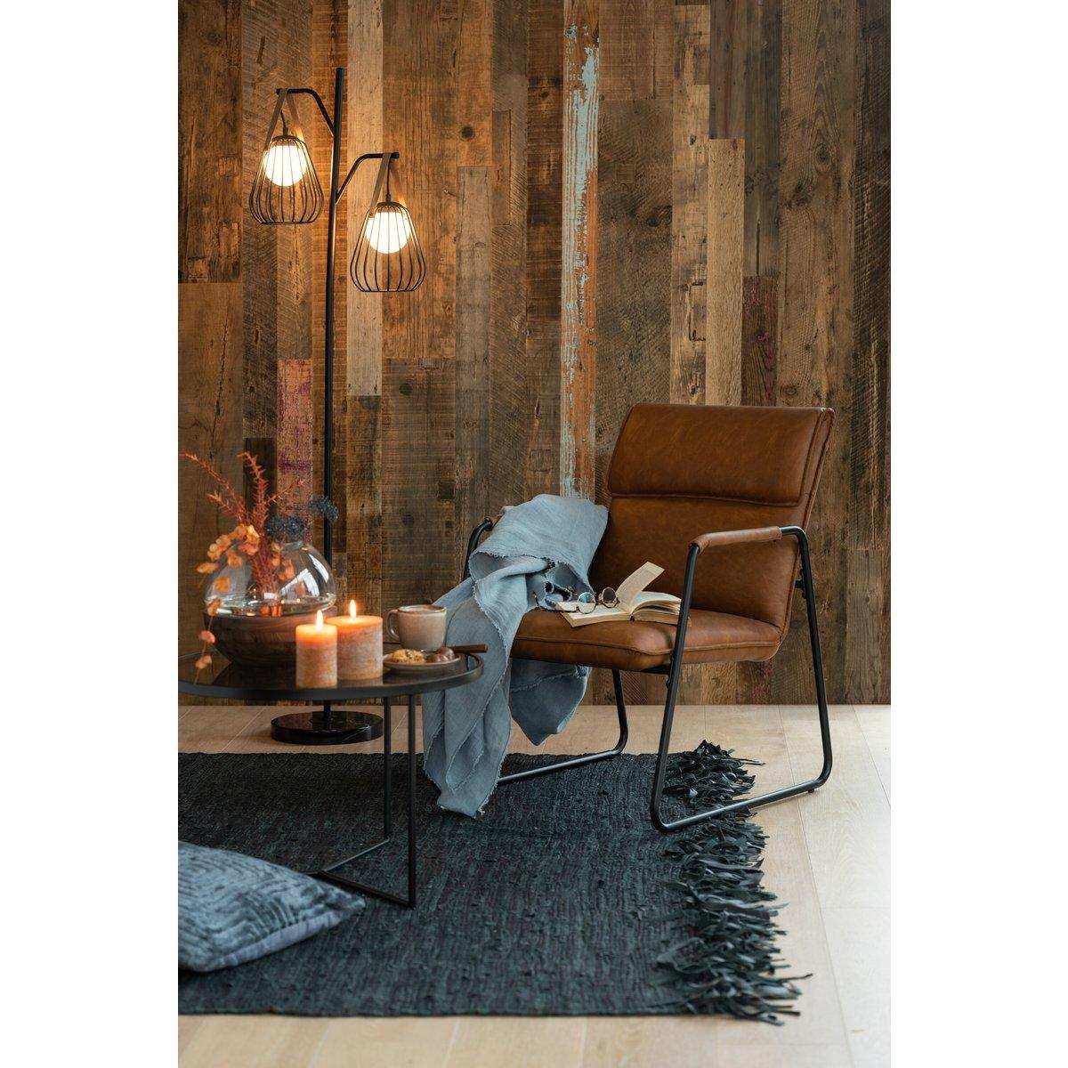 J-Line Plaid – Leinen – Blaugrau – 35 x 27 cm - HomeDesign Knaus