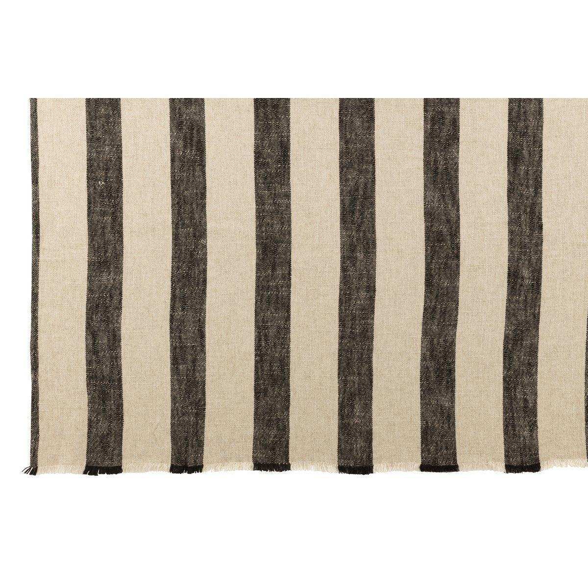 J-Line Plaid mit Leinen – Baumwolle – Beige – 171 x 127 cm - HomeDesign Knaus