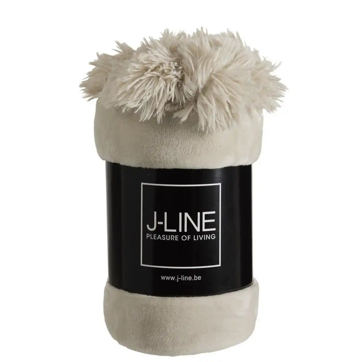 J-Line Plaid Pompom Polyester Beige/Munt - HomeDesign Knaus
