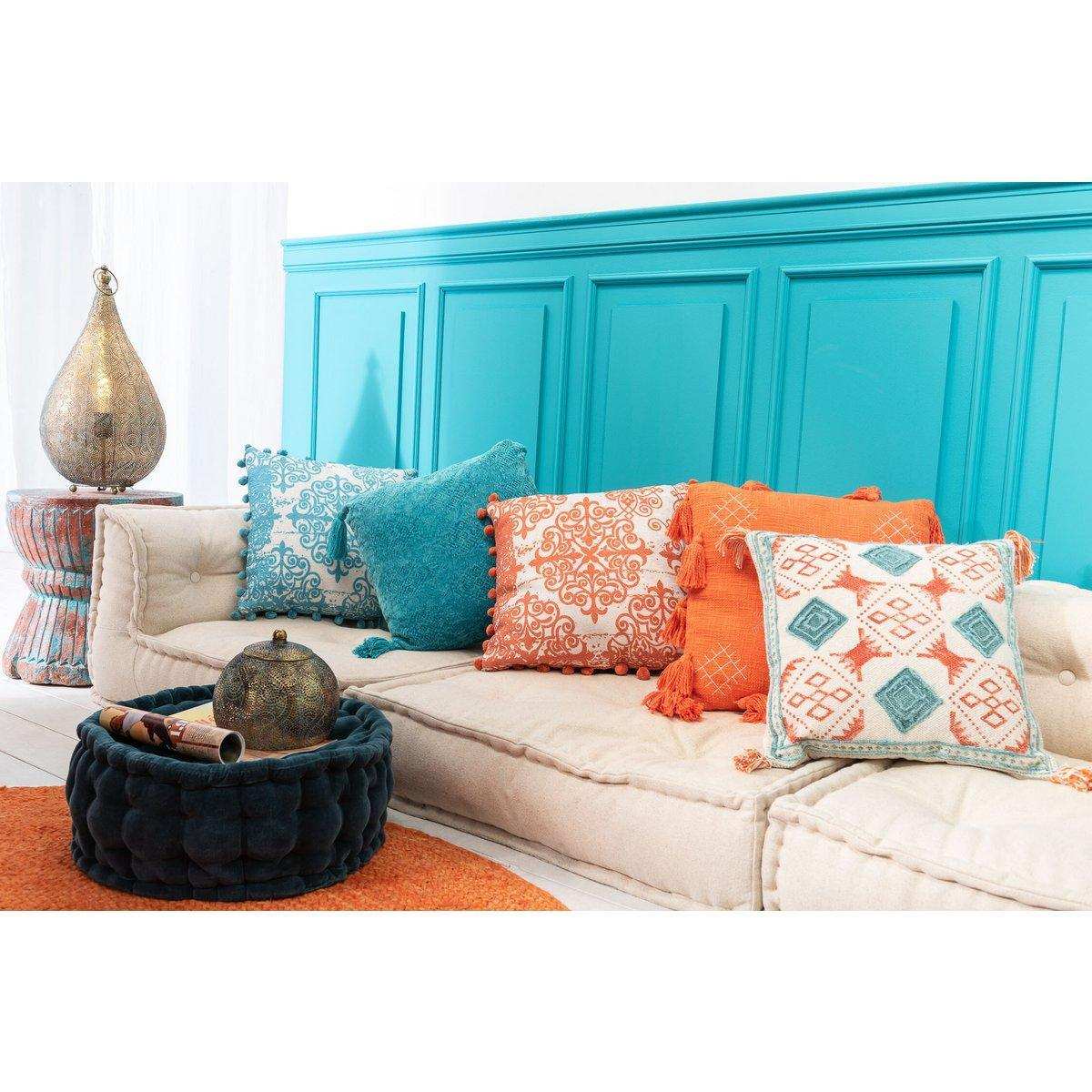 J-Line Plaid Pompom – Polyester – Blau – 170 x 130 cm - HomeDesign Knaus