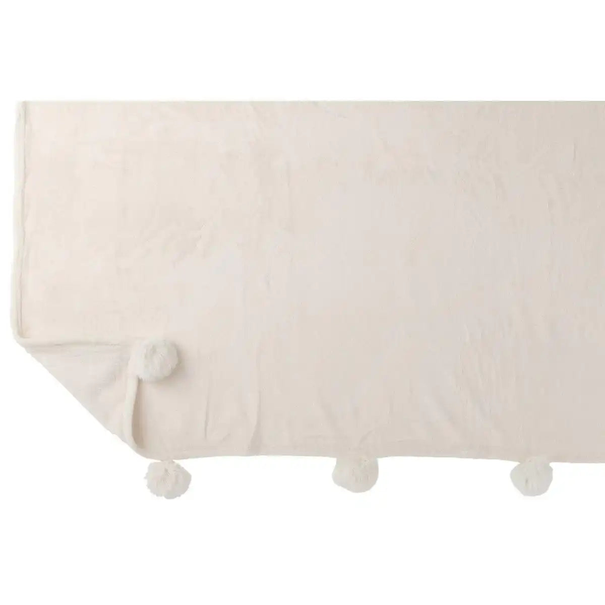 J-Line Plaid Pompom – Polyester – Creme – 170 x 130 cm - HomeDesign Knaus