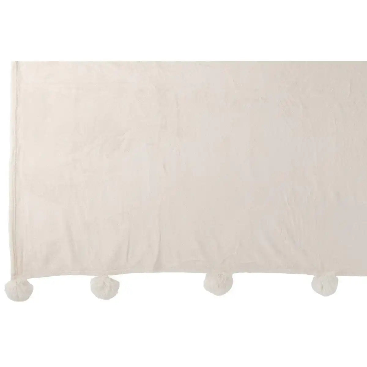 J-Line Plaid Pompom – Polyester – Creme – 170 x 130 cm - HomeDesign Knaus