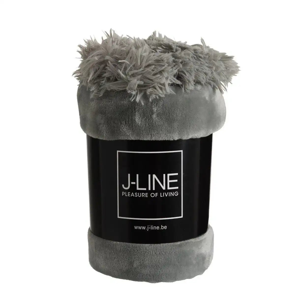 J-Line Plaid Pompom – Polyester – Grau – 170 x 130 cm - HomeDesign Knaus