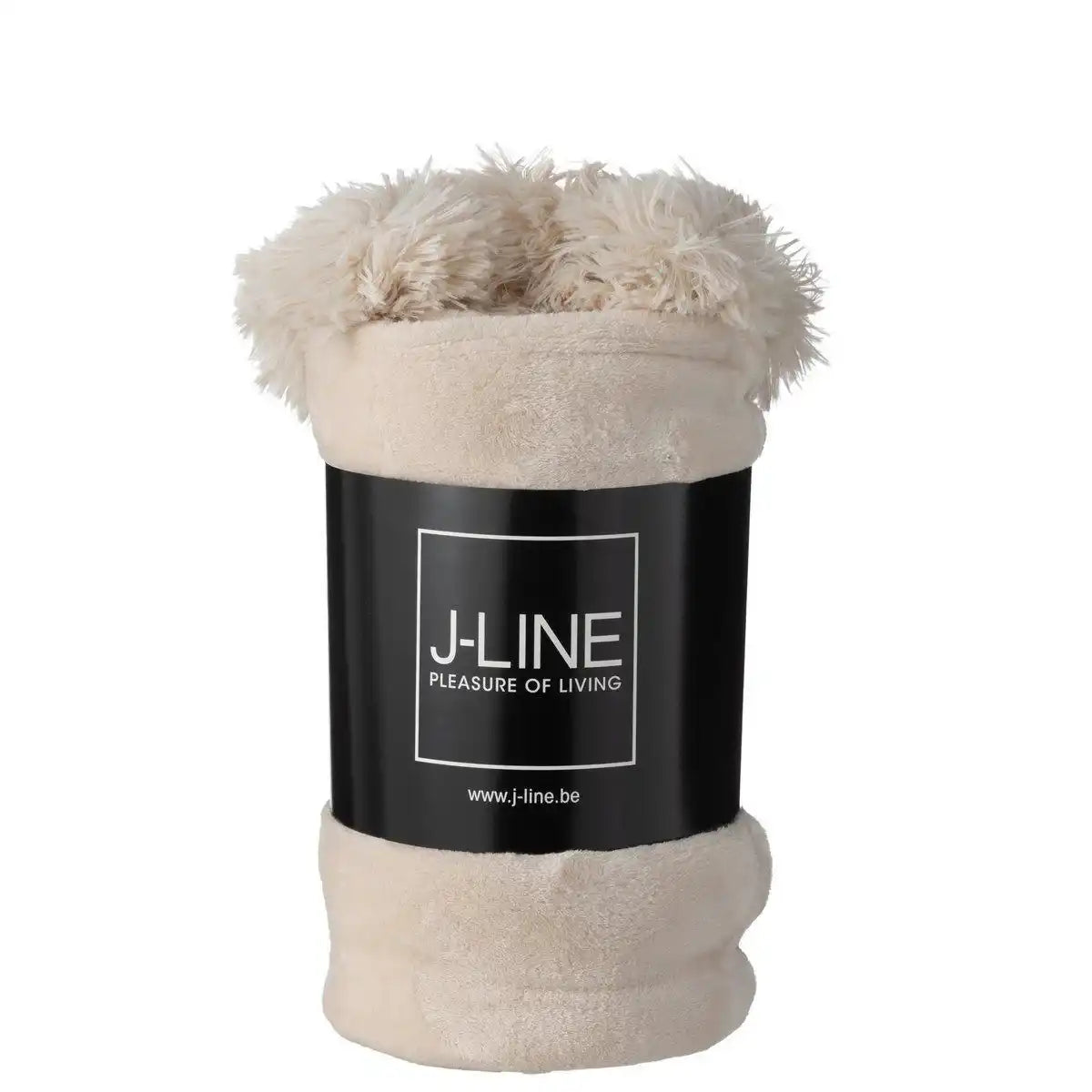 J-Line Plaid Pompom – Polyester – Hellbeige – 170 x 130 cm - HomeDesign Knaus