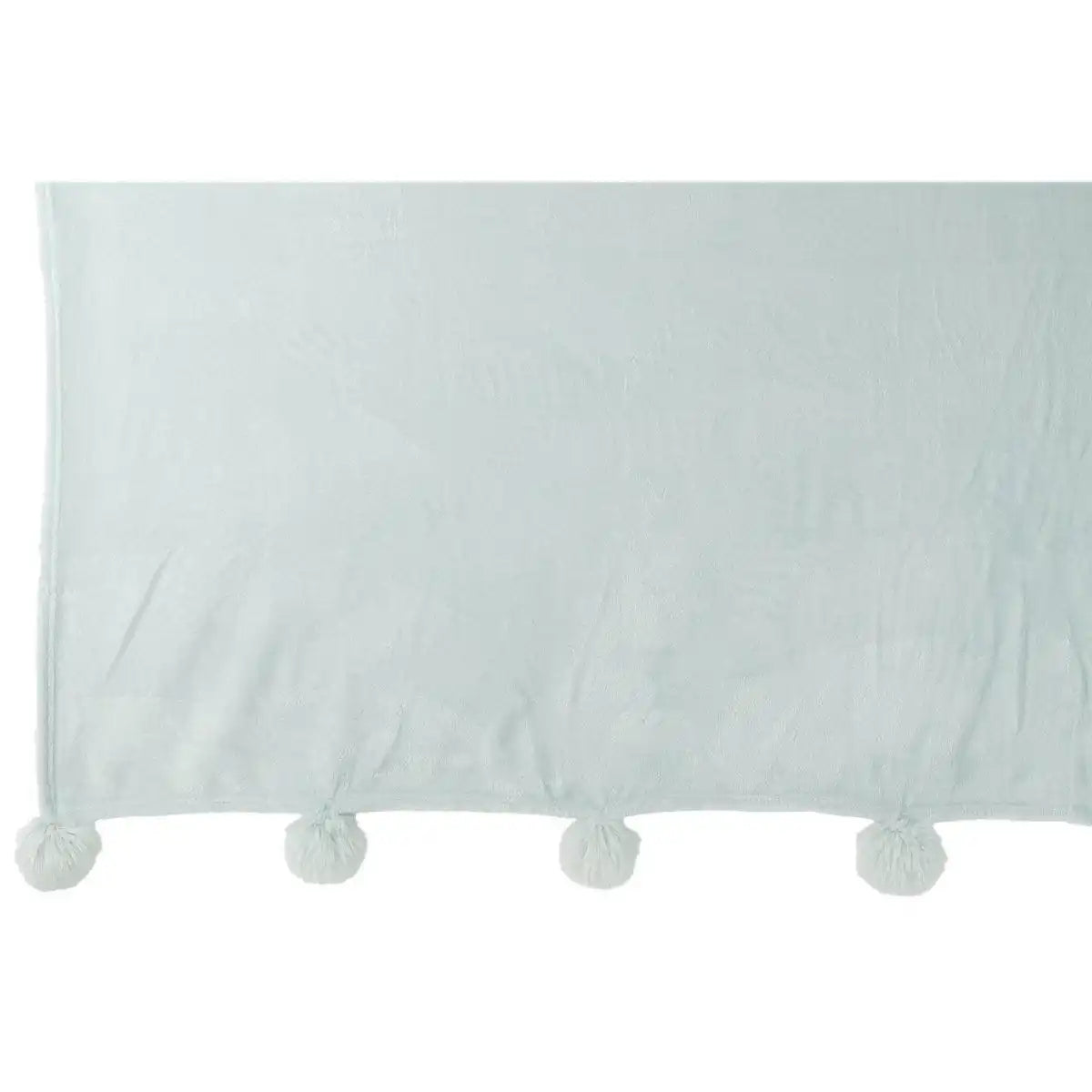 J-Line Plaid Pompom – Polyester – Hellblau – 170 x 130 cm - HomeDesign Knaus