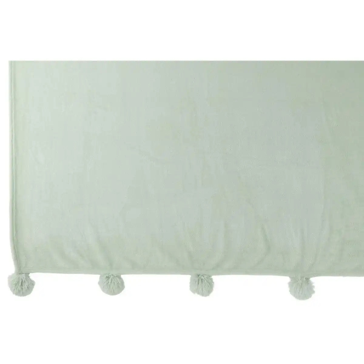 J-Line Plaid Pompom – Polyester – hellgrün – 170 x 130 cm - HomeDesign Knaus