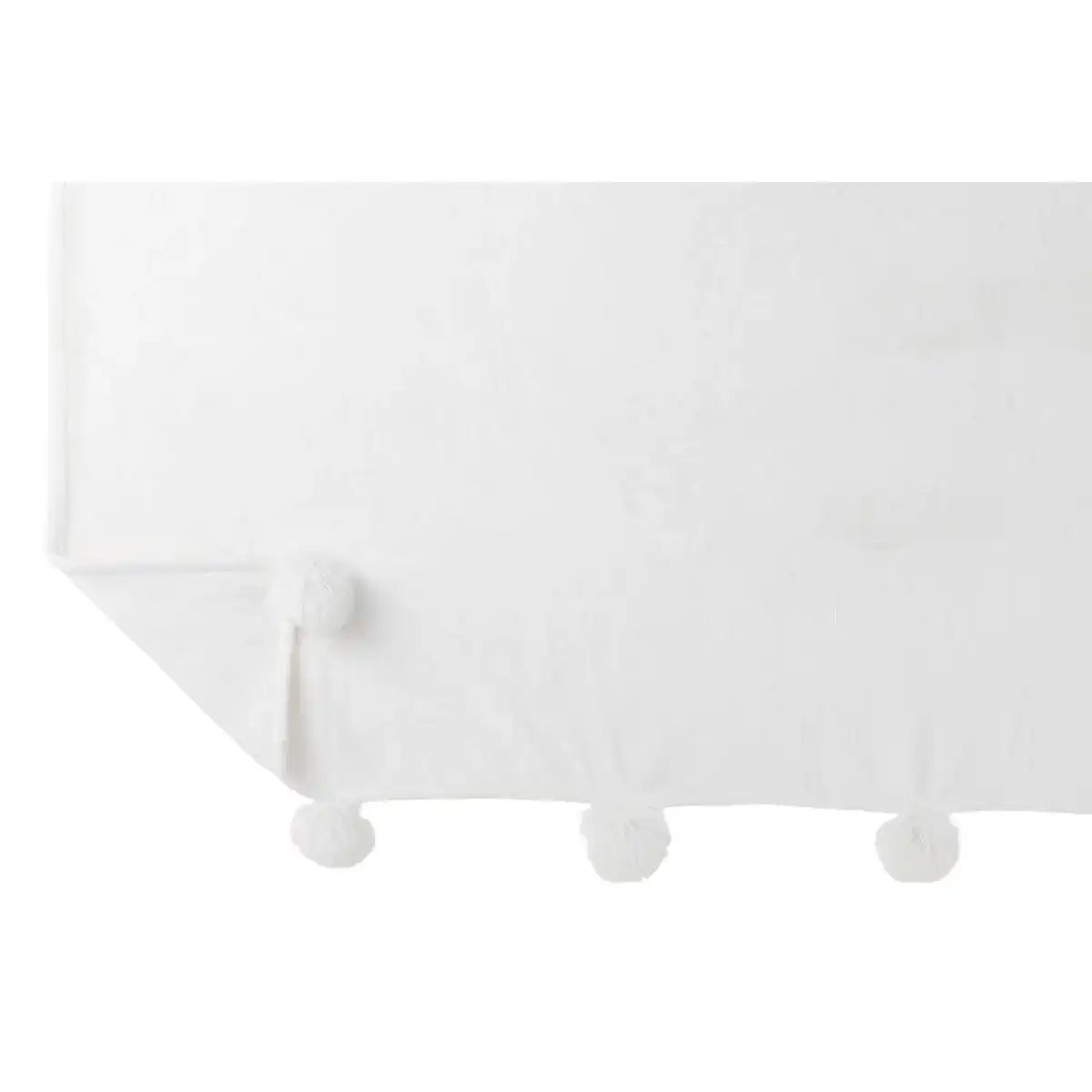 J-Line Plaid Pompom – Polyester – weiß – 170 x 130 cm - HomeDesign Knaus