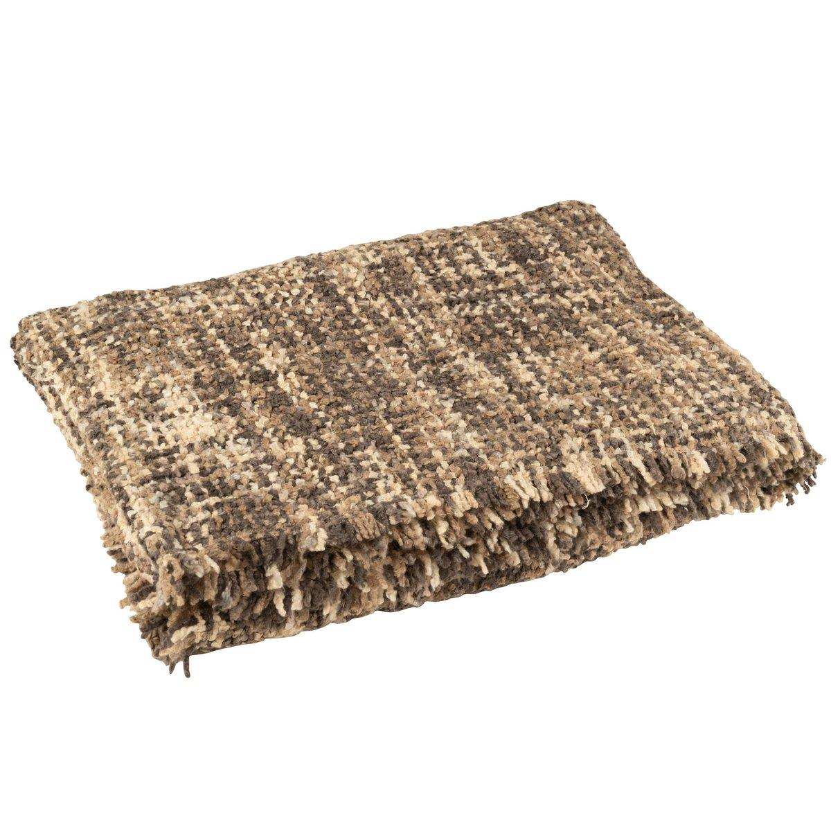 J-Line Plaid Tweed – Baumwolle – Braun/Beige – 180 x 130 cm - HomeDesign Knaus