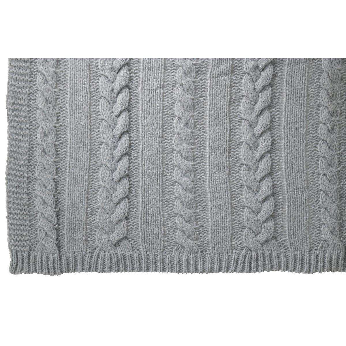 J-Line Plaid Twist – Polyester – Grau – 130 x 180 cm - HomeDesign Knaus