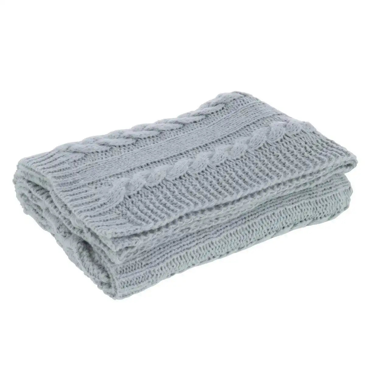 J-Line Plaid Twist – Polyester – Grau – 130 x 180 cm - HomeDesign Knaus