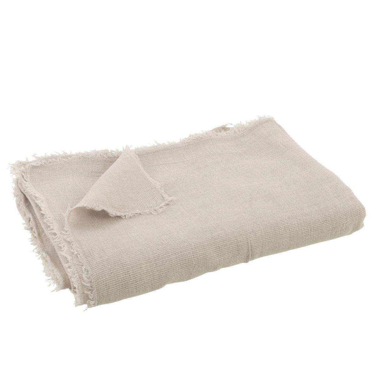J-Line Plaid uni – Baumwolle – Grau – 200 x 150 cm - HomeDesign Knaus