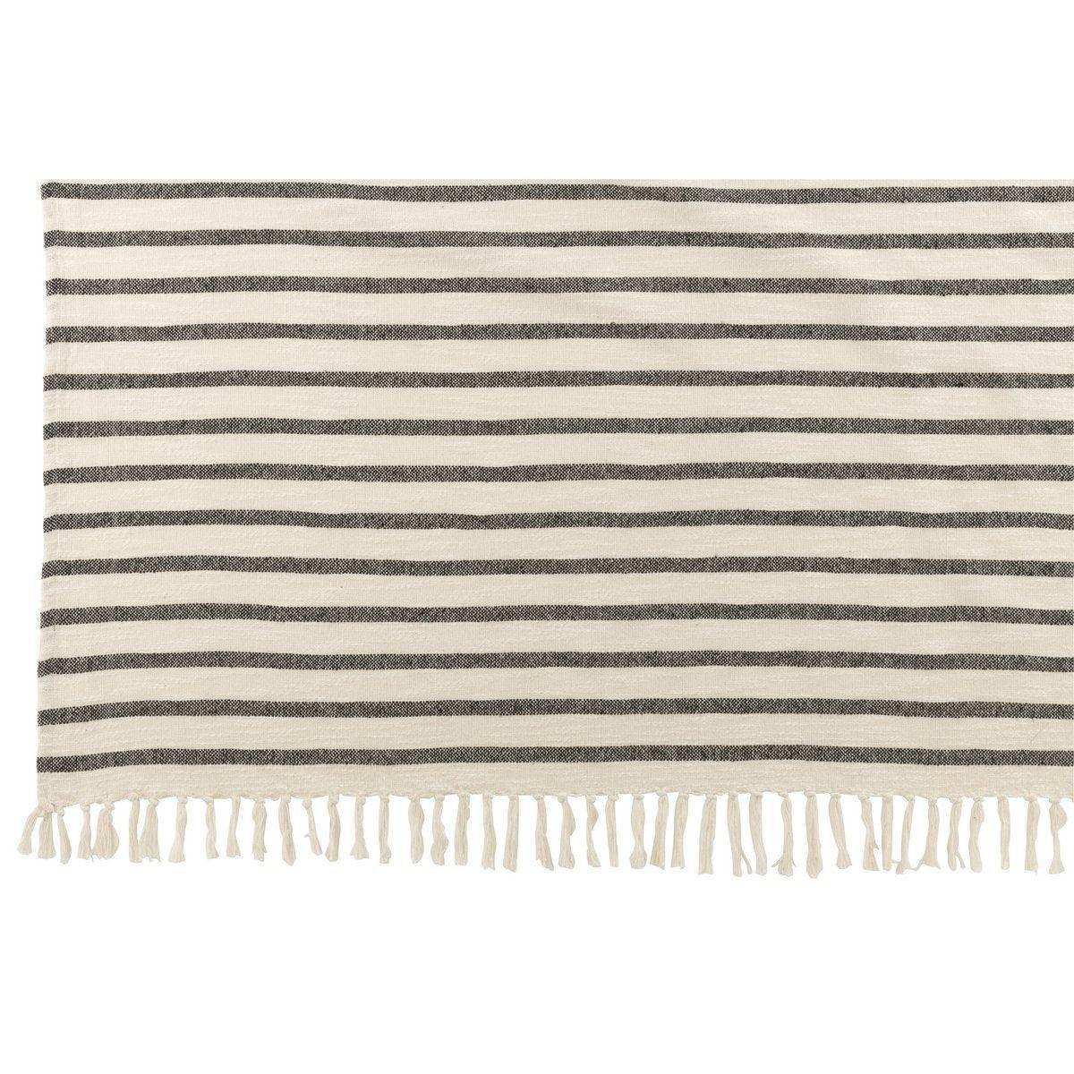 J-Line Plaidstreifen – Baumwolle – Weiß/Schwarz – 187 x 130 cm - HomeDesign Knaus