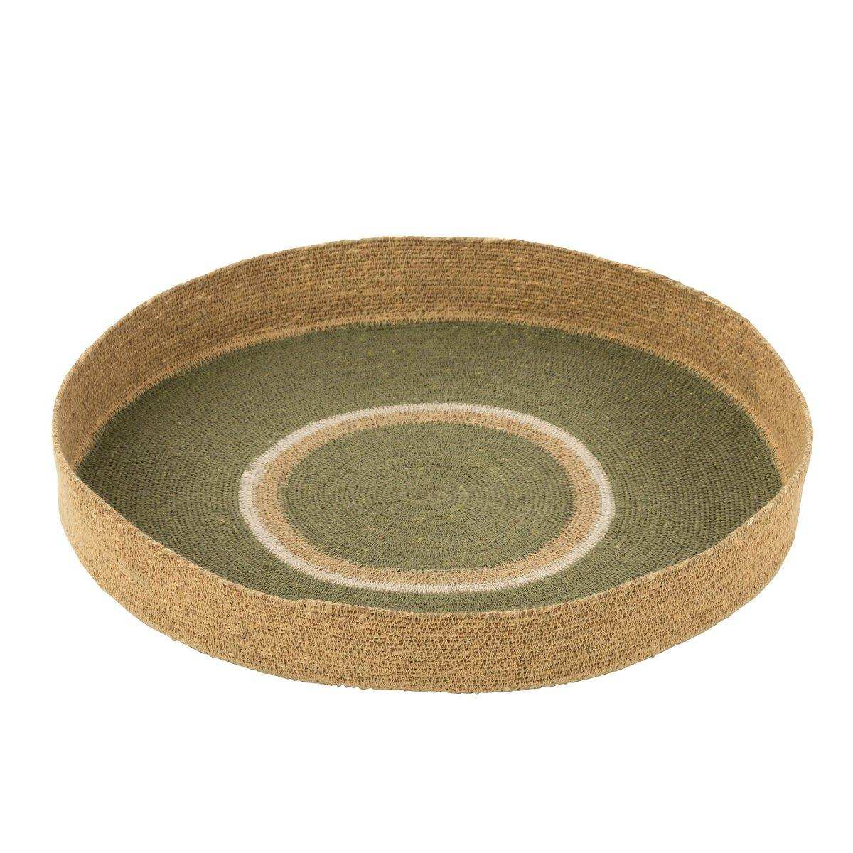 J-Line Plateau Round+Circles Seegrasgrün/Natur - HomeDesign Knaus