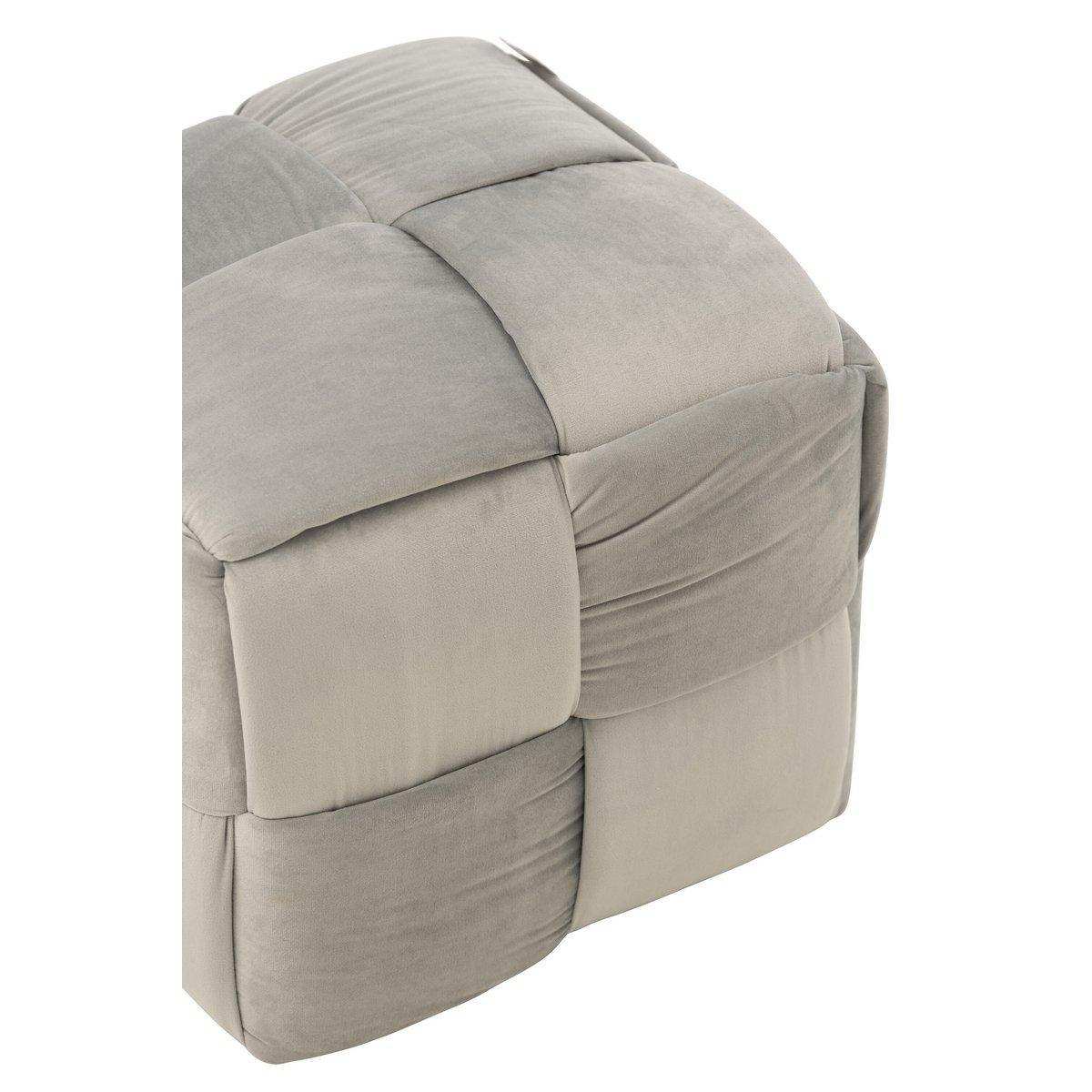 J-Line Pouf 1-Sitzer Textil/Holz Hellgrau - HomeDesign Knaus