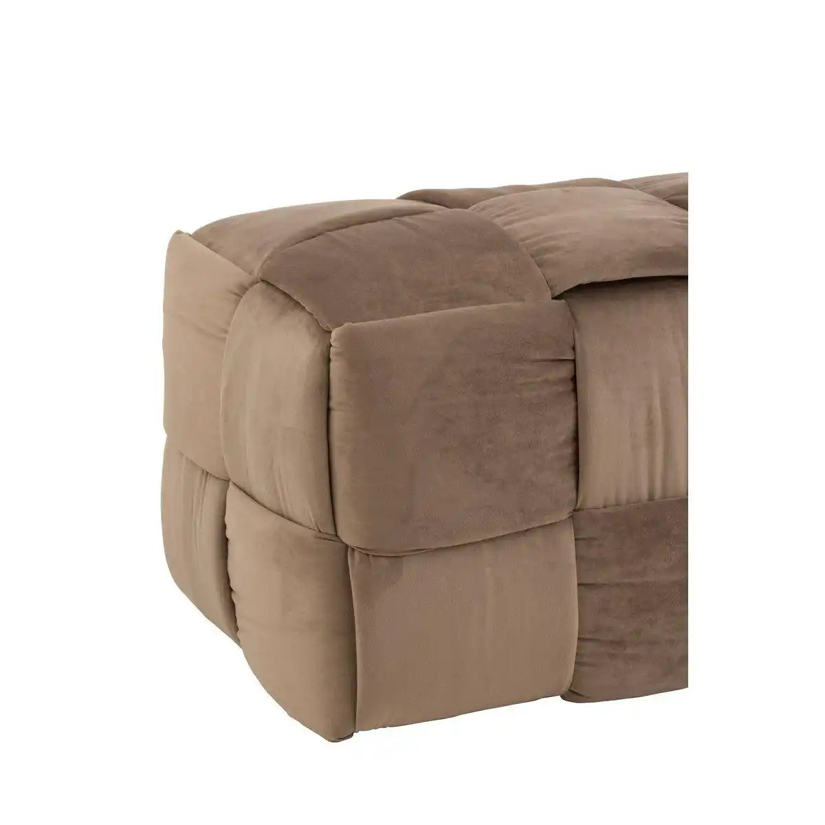 J-Line Pouf 3-Sitzer - Textil/Holz - Braun - HomeDesign Knaus
